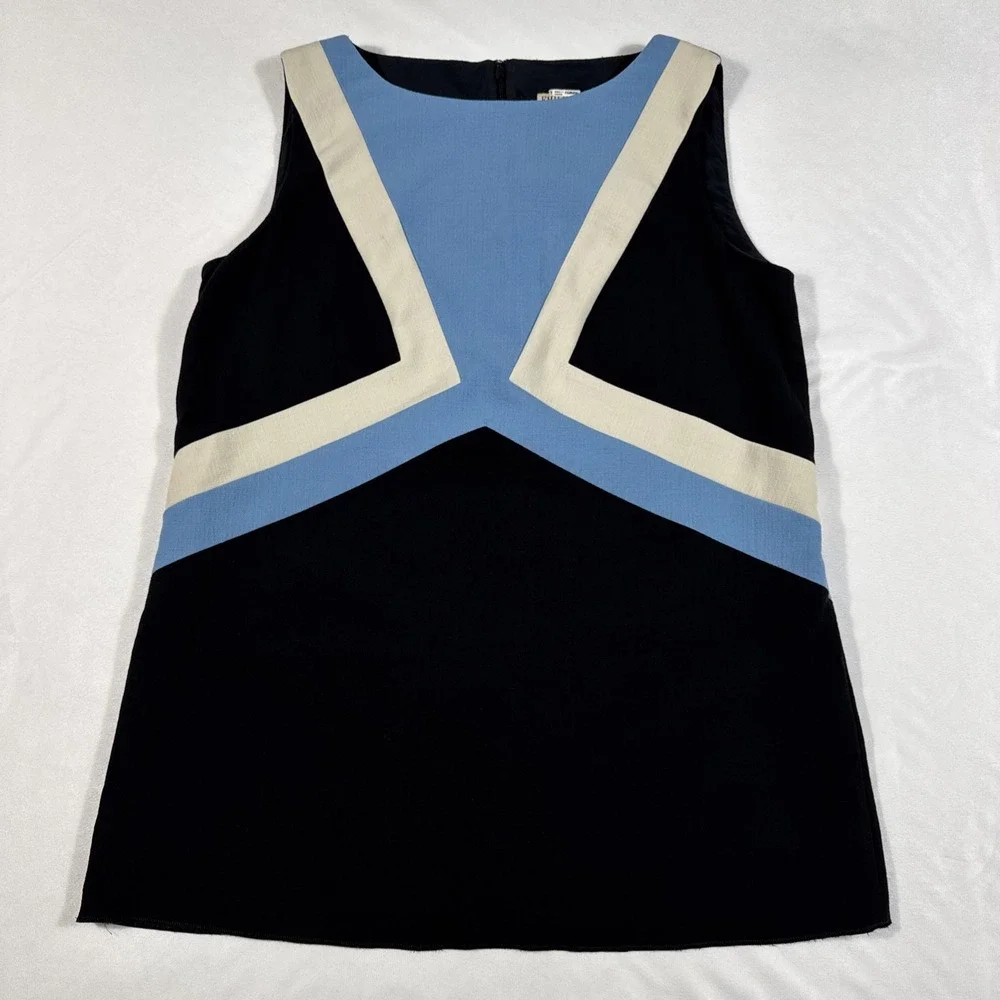 EMILIO PUCCI Top Women US 12 Multi Sleeveless Wool Blend Made in Italy Stretch - Picture 5 of 10